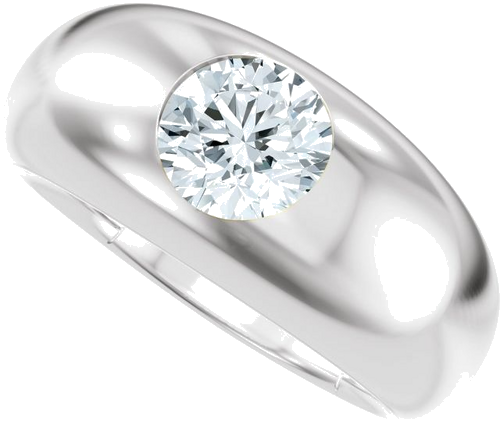 Sužadėtuvių Žiedas „Solitaire“ 14k white gold Round 6.5mm (5)