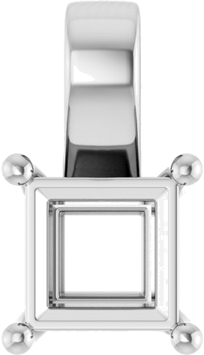 Pakabukas „Solitaire“ 585 Baltojo Aukso Square 6mm (1)