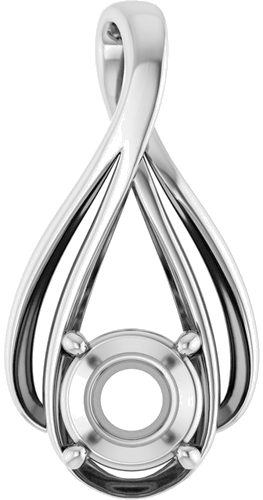 Pakabukas „Solitaire“ 10k white gold Round 7mm (1)