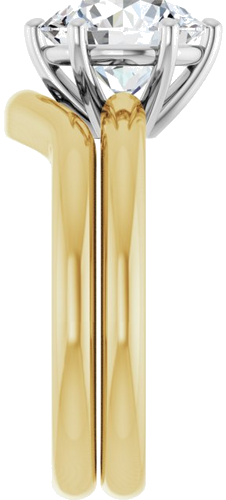 Sužadėtuvių Žiedas 14k yellow/white gold Round 8.8mm (9)