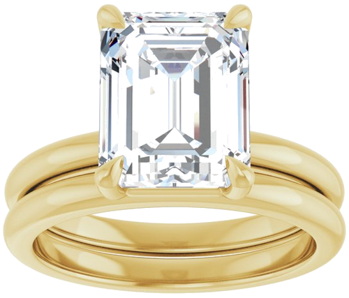 Sužadėtuvių Žiedas „Claw-Prong“ 18k yellow gold Emerald 10mm x 8mm (8)