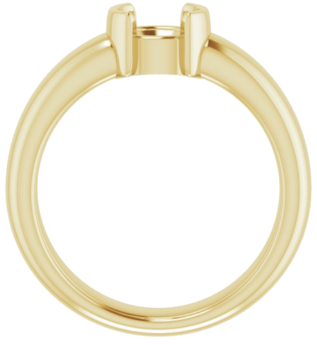 14K Yellow 6 mm Round Half Bezel Solitaire Engagement Ring Mounting (2)