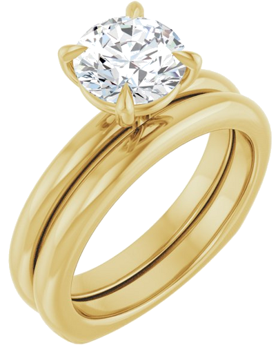 Sužadėtuvių Žiedas „Claw-Prong Euro Shank“ 14k yellow gold Round 7.4mm (6)