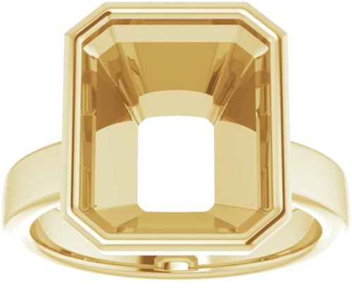 Sužadėtuvių Žiedas „Bezel-Set Solitaire“ 14k yellow gold Emerald 12mm x 10mm (3)