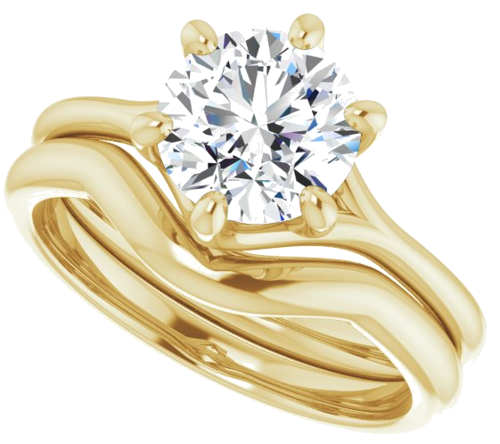 18K Yellow 7.4 mm Round Engagement Ring Mounting (10)