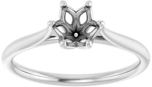 Platinum 5.8 mm Round Engagement Ring Mounting (3)