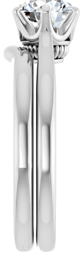 Sužadėtuvių Žiedas „Solitaire“ 585 Baltojo Aukso Round 6.5mm (9)