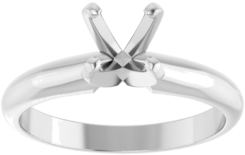 14K White 4.5x4.5 mm Square 4-Prong Light Solitaire Engagement Ring Mounting (3)