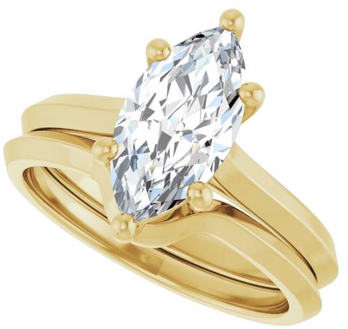 Sužadėtuvių Žiedas „Solitaire“ 585 Geltonojo Aukso Marquise 12mm x 6mm (10)