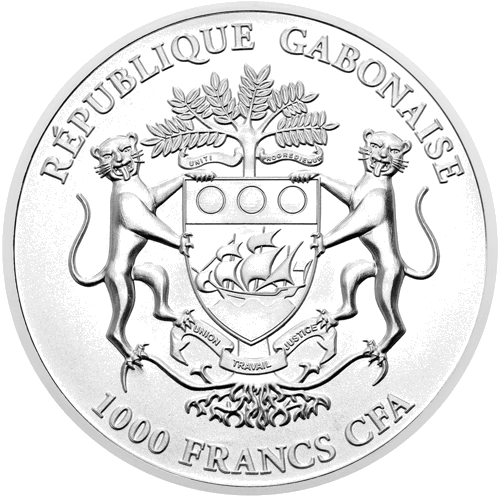 1000 Francs African Springbok Gazelle Gabon Silver Coin Mix Years (2)