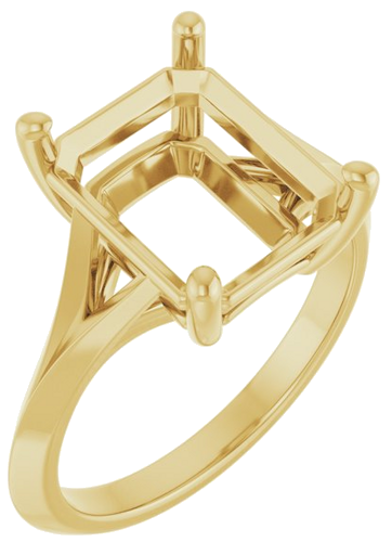 Sužadėtuvių Žiedas „Solitaire Split Shank“ 14k yellow gold Emerald 11mm x 9mm (1)