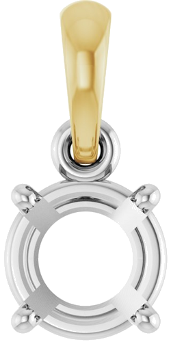 Pakabukas „Accented“ 14k white/yellow gold Round 5mm (1)