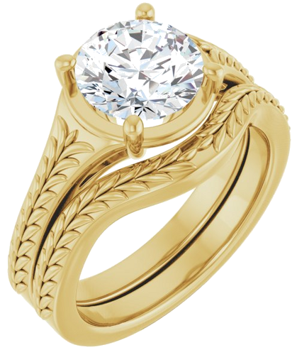 Sužadėtuvių Žiedas „Solitaire“ 14k yellow gold Round 8mm (6)