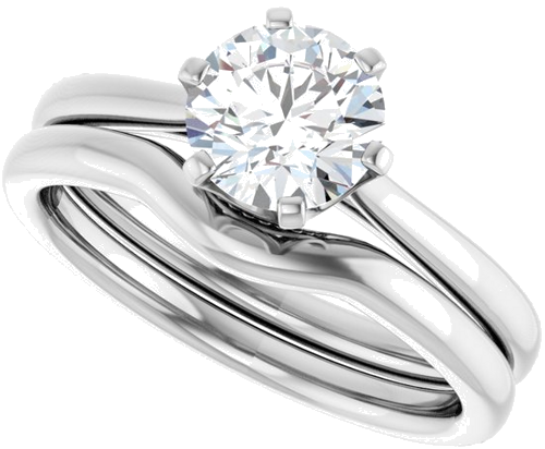 14K White 6.5 mm Round Engagement Ring Mounting (10)