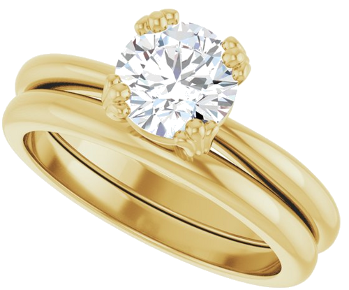 Sužadėtuvių Žiedas „Solitaire“ 14k yellow gold Round 6.5mm (10)