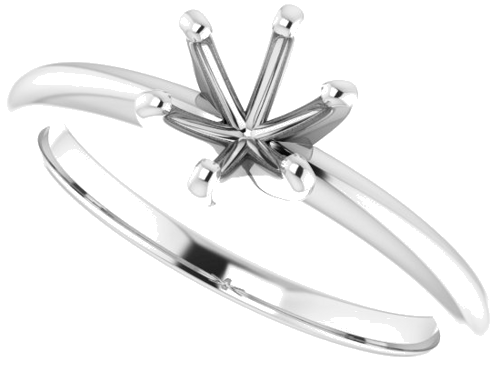 Sužadėtuvių Žiedas „Solitaire“ 585 Baltojo Aukso Round 5.8mm (5)