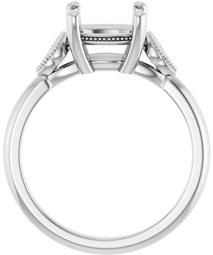 Sužadėtuvių Žiedas „Solitaire“ 14k white gold Cushion 8mm (2)