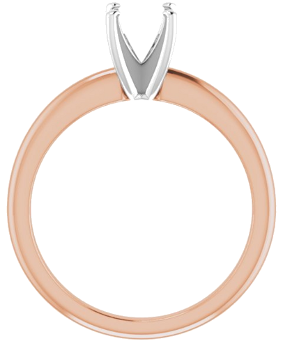 14K Rose   White  6 mm Round Solitaire Engagement Ring Mounting (2)