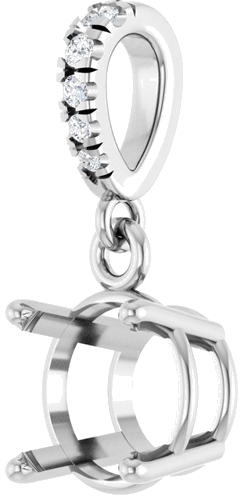 Pakabukas „Accented“ 14k white gold Round 6.5mm (2)