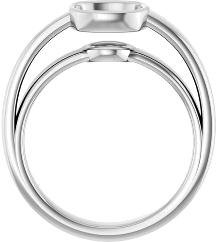 Sužadėtuvių Žiedas „Bezel-Set Solitaire“ 14k white gold Cushion 7mm (2)