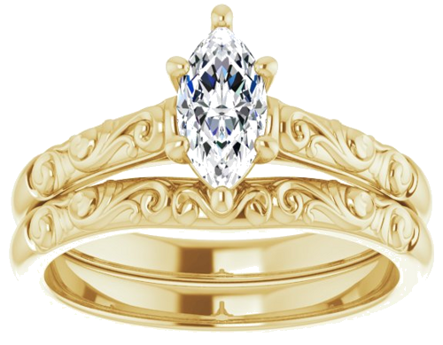 Sužadėtuvių Žiedas „Solitaire“ 14k yellow gold Marquise 8mm x 4mm (8)