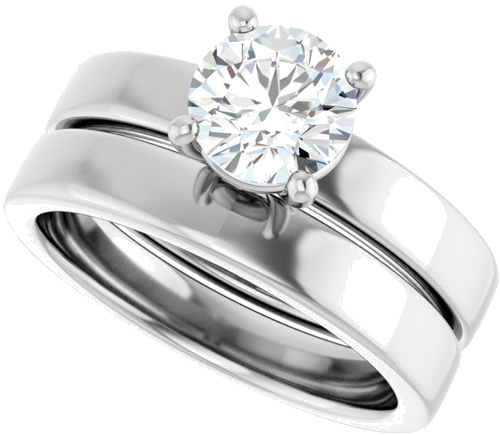 Sužadėtuvių Žiedas „Solitaire“ 417 Baltojo Aukso Round 6.5mm (10)