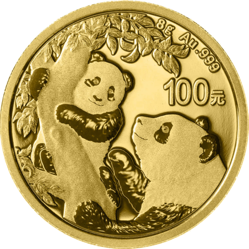 8 g Panda 2021 Kinija 100 juanių auksinė moneta (1)