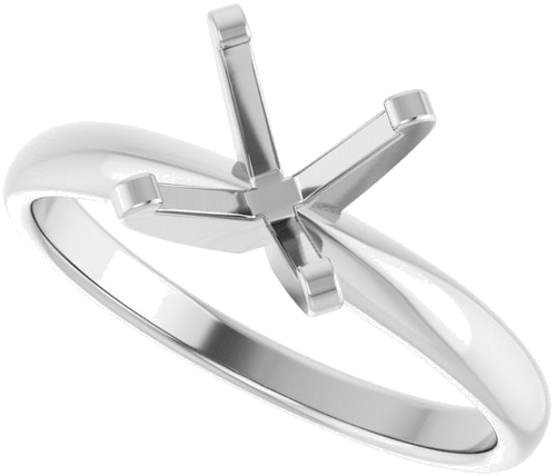 14K White 7 x 7 mm Cushion Solitaire Engagement Ring Mounting (5)