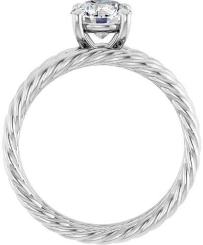 14K White 6.5 mm Round Solitaire Engagement Ring Mounting (7)