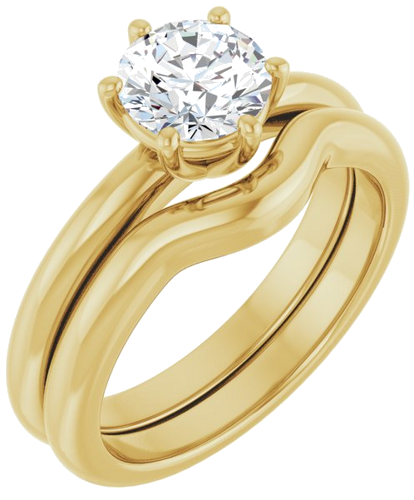 Sužadėtuvių Žiedas 14k yellow gold Round 6.5mm (6)
