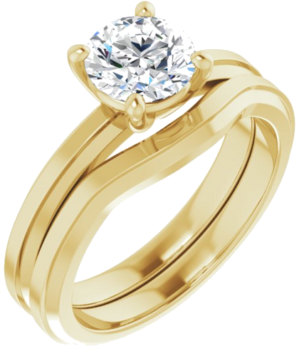 14K Yellow 6.5 mm Round Solitaire Engagement Ring Mounting (6)