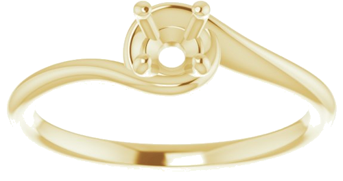 Sužadėtuvių Žiedas „Solitaire“ 585 Geltonojo Aukso Round 4.1mm (3)