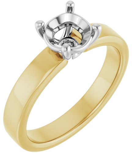 Sužadėtuvių Žiedas „Solitaire“ 14k yellow/white gold Round 6.5mm (1)