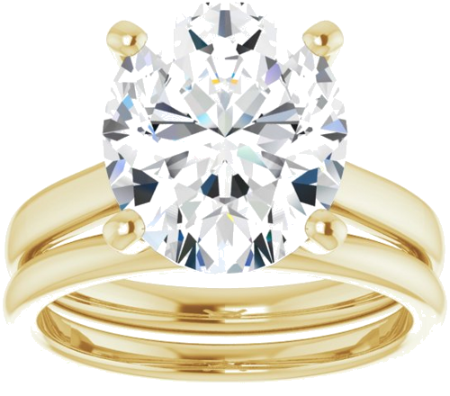 14K Yellow 12x10 mm Oval Engagement Ring Mounting (8)