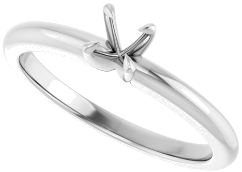 14K White 4.1 mm Round Solitaire Engagement Ring Mounting (5)