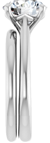 Sužadėtuvių Žiedas „Solitaire“ 585 Baltojo Aukso Round 8.2mm (9)