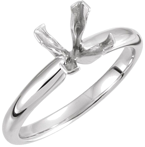 14K White 5 mm Square Solitaire Ring Mounting (1)