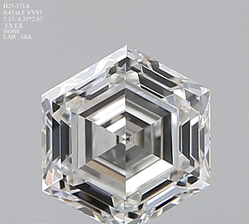 0.43 carat F-VVS1 Natūralus Hexagonal Deimantas (1)