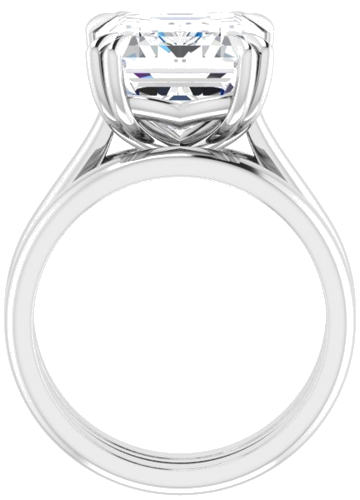 Sužadėtuvių Žiedas „Double Claw-Prong“ 10k white gold Emerald 12mm x 10mm (7)