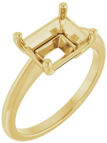 Sužadėtuvių Žiedas „Solitaire“ 14k yellow gold Emerald 9mm x 7mm (1)