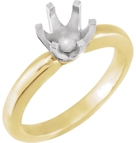 Sužadėtuvių Žiedas „Low Solstice Solitaire®“ 750 Geltonojo Aukso Ir 950 Platinos Round 7mm (1)