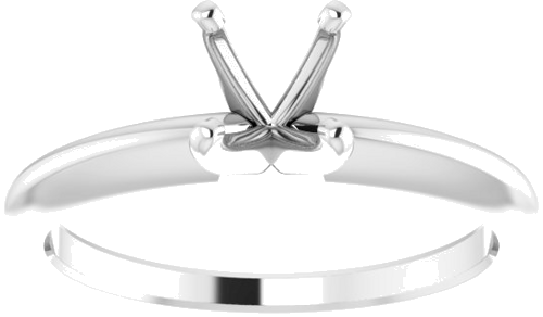 14K White 5.7-6 mm Round 4-Prong Comfort-fit Solitaire Ring Mounting (3)