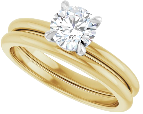 Sužadėtuvių Žiedas „Claw-Prong“ 14k yellow/white gold Round 5.8mm (10)
