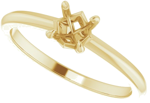14K Yellow 5.2 mm Round Solitaire Engagement Ring Mounting (5)