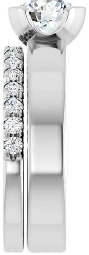 Sužadėtuvių Žiedas „Half-Bezel Solitaire“ 14k white gold Round 6.5mm (9)