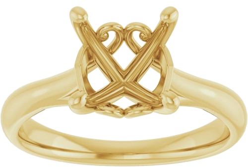 Sužadėtuvių Žiedas „Solitaire“ 14k yellow gold Cushion 8mm (3)
