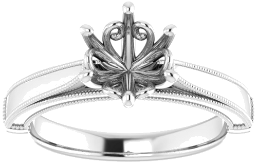 Platinum  7 mm Round Solitaire Engagement Ring Mounting (3)