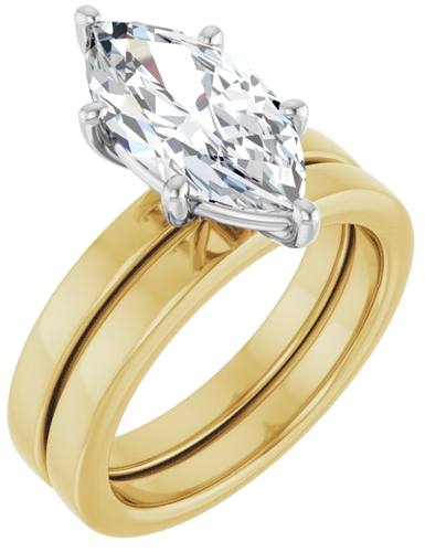 Sužadėtuvių Žiedas „Solitaire“ 14k yellow/white gold Marquise 14mm x 7mm (6)