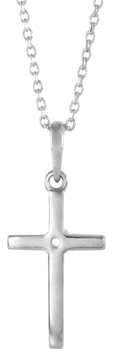 Pakabukas „Cross“ 585 Baltojo Aukso Round 2.5mm (3)