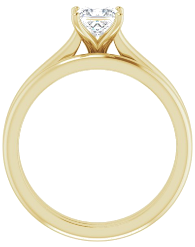 Sužadėtuvių Žiedas „Accented“ 14k yellow gold Square 4.5mm (7)